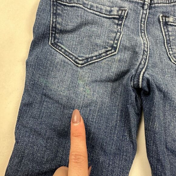 OshKosh B'Gosh Vestbak Girl Denim Blue Jean Overalls Pants Skinny Gold Stripe 3T - Picture 11 of 14